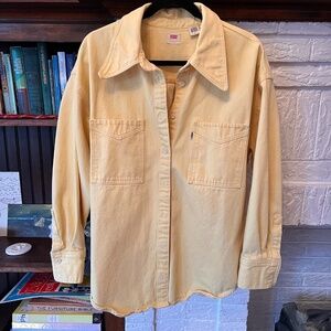 Levi's denim shirt jacket - pastel yellow size L